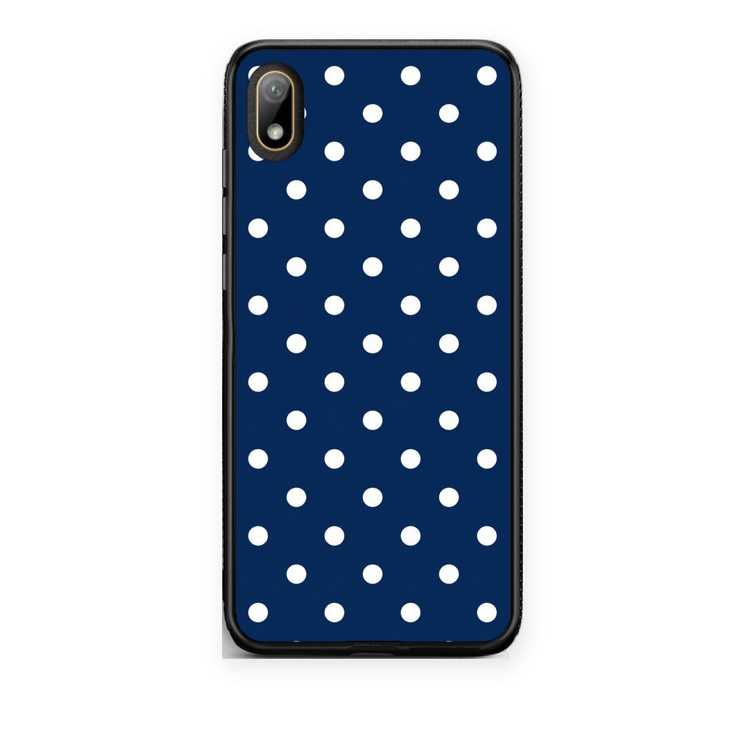 Θήκη Huawei Y5 2019 White Small Polka Dots on Navy από τη Smartfits με σχέδιο στο πίσω μέρος και μαύρο περίβλημα | Huawei Y5 2019 White Small Polka Dots on Navy case with colorful back and black bezels