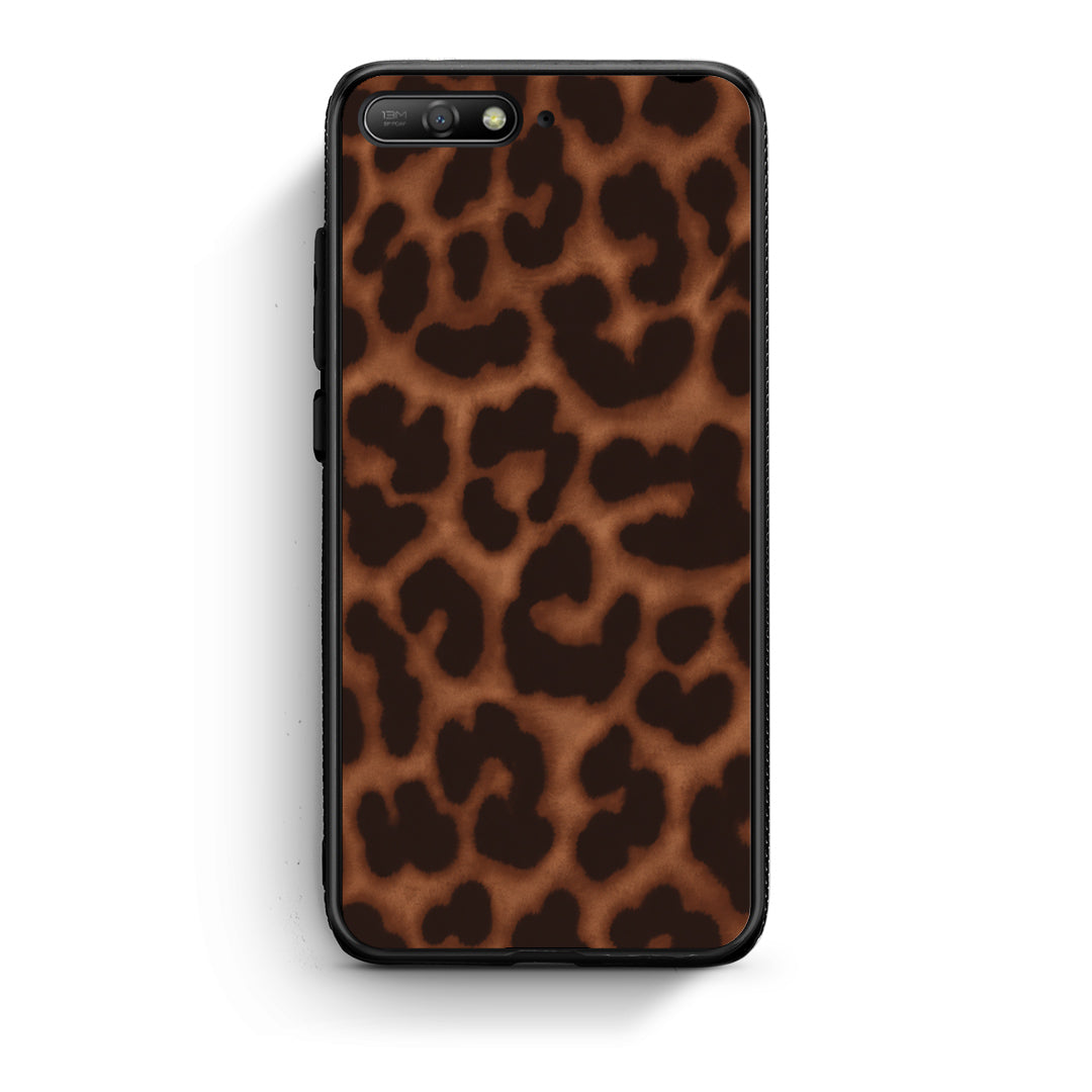 Θήκη Huawei Y6 2018 / Honor 7A Leopard Print Dark Brown από τη Smartfits με σχέδιο στο πίσω μέρος και μαύρο περίβλημα | Huawei Y6 2018 / Honor 7A Leopard Print Dark Brown case with colorful back and black bezels