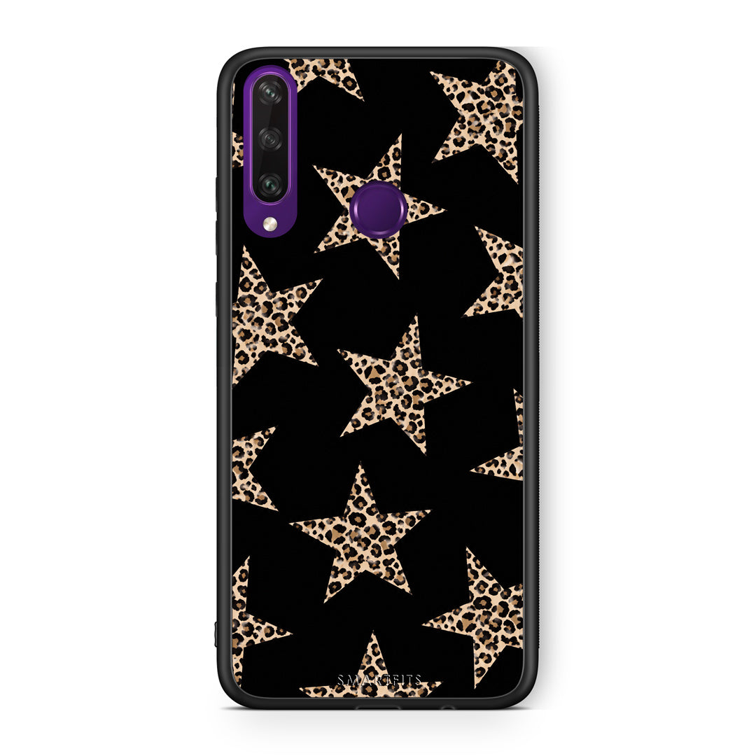Θήκη Huawei Y6p Leopard Stars on Black από τη Smartfits με σχέδιο στο πίσω μέρος και μαύρο περίβλημα | Huawei Y6p Leopard Stars on Black case with colorful back and black bezels