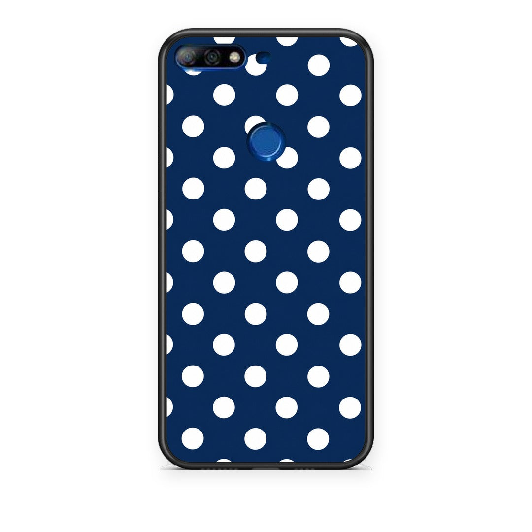 Θήκη Huawei Y7 2018 / Prime Y7 2018 / Honor 7C White Large Polka Dots on Navy από τη Smartfits με σχέδιο στο πίσω μέρος και μαύρο περίβλημα | Huawei Y7 2018 / Prime Y7 2018 / Honor 7C White Large Polka Dots on Navy case with colorful back and black bezels