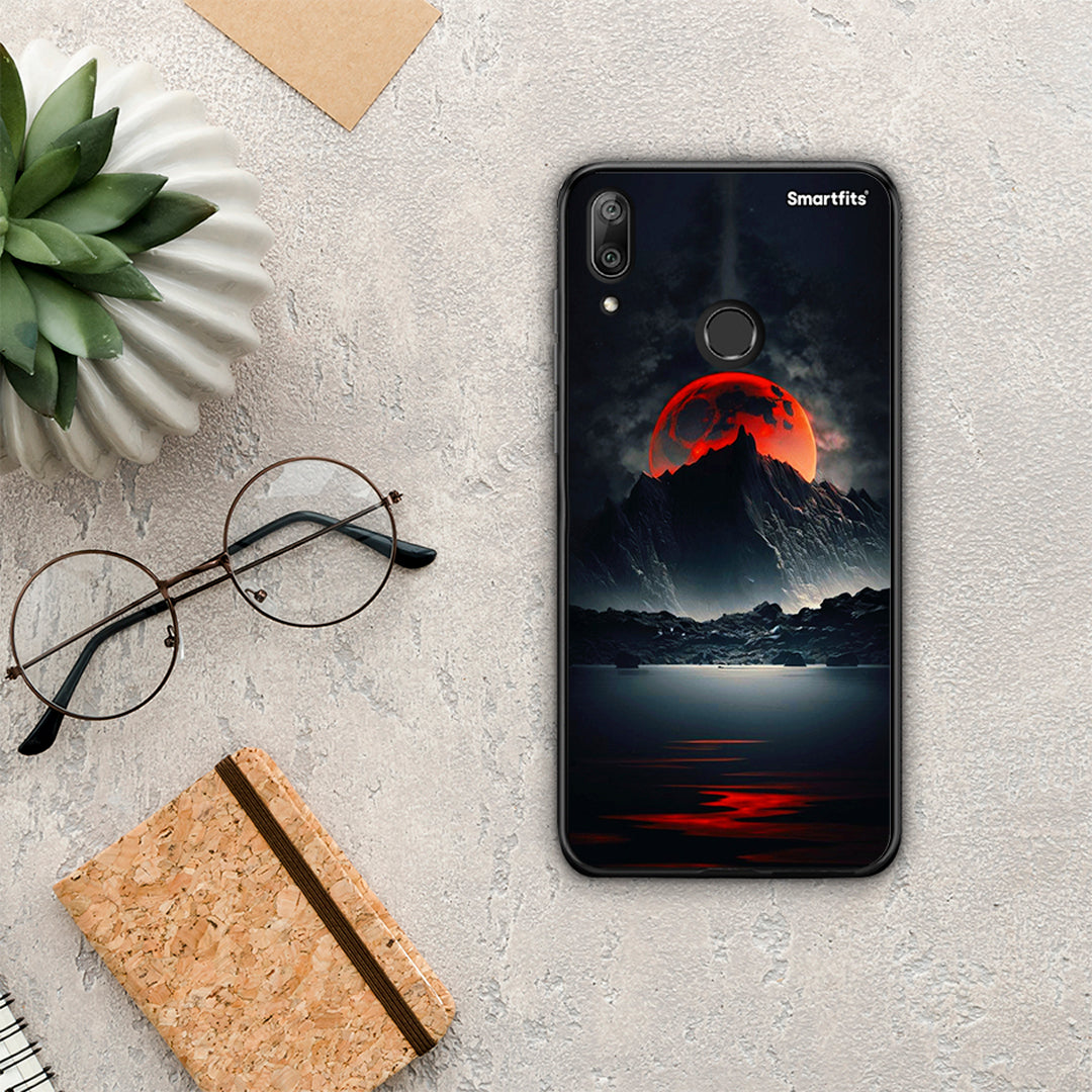 Red Full Moon - Huawei Y7 2019 / Y7 Prime 2019 θήκη