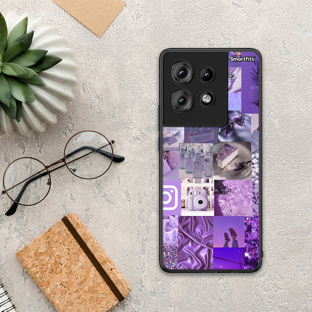 Purple Aesthetic Collage - Motorola Edge 50 θήκη