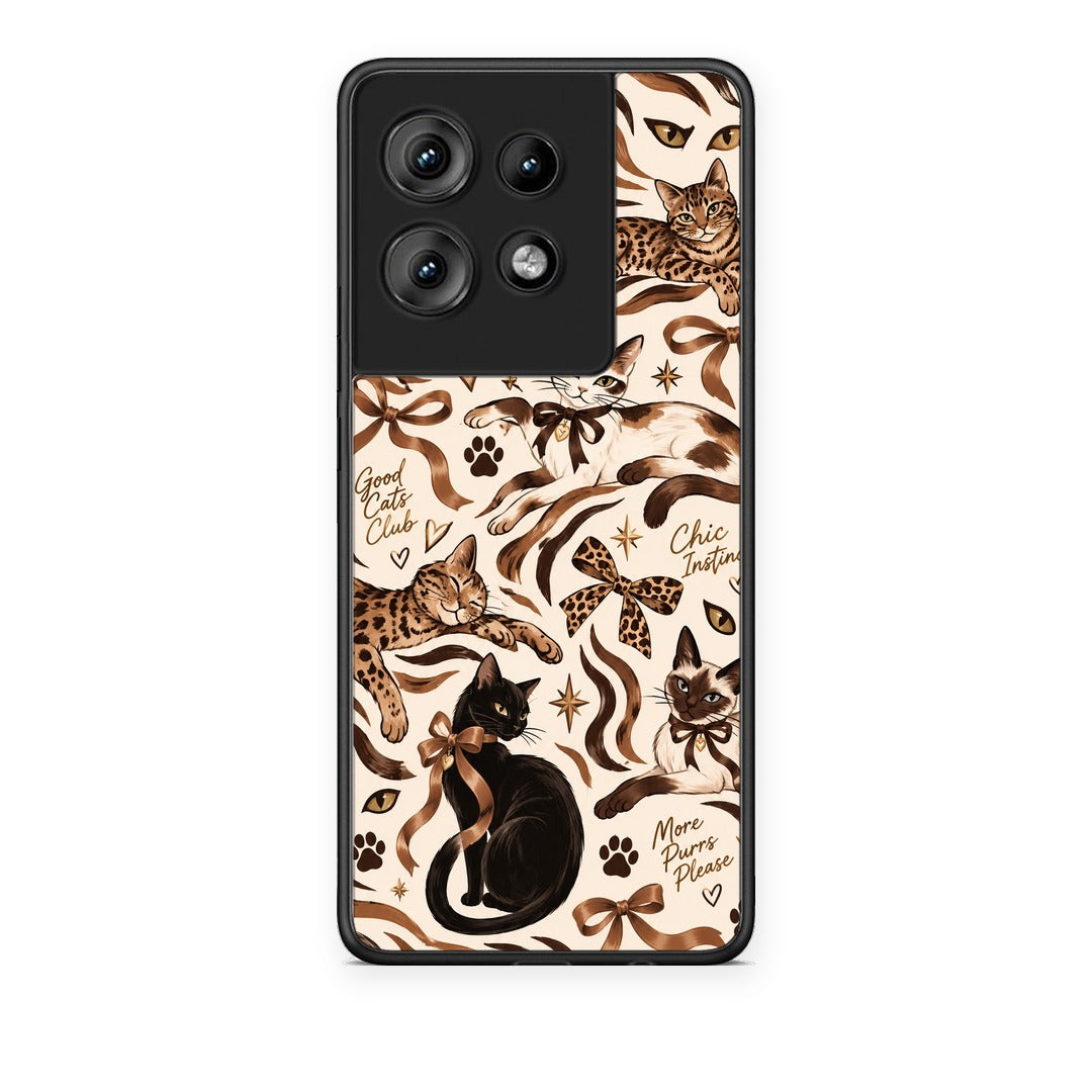 Θήκη Motorola Edge 50 Wild Cats and Animal Print Collage από τη Smartfits με σχέδιο στο πίσω μέρος και μαύρο περίβλημα | Motorola Edge 50 Wild Cats and Animal Print Collage case with colorful back and black bezels