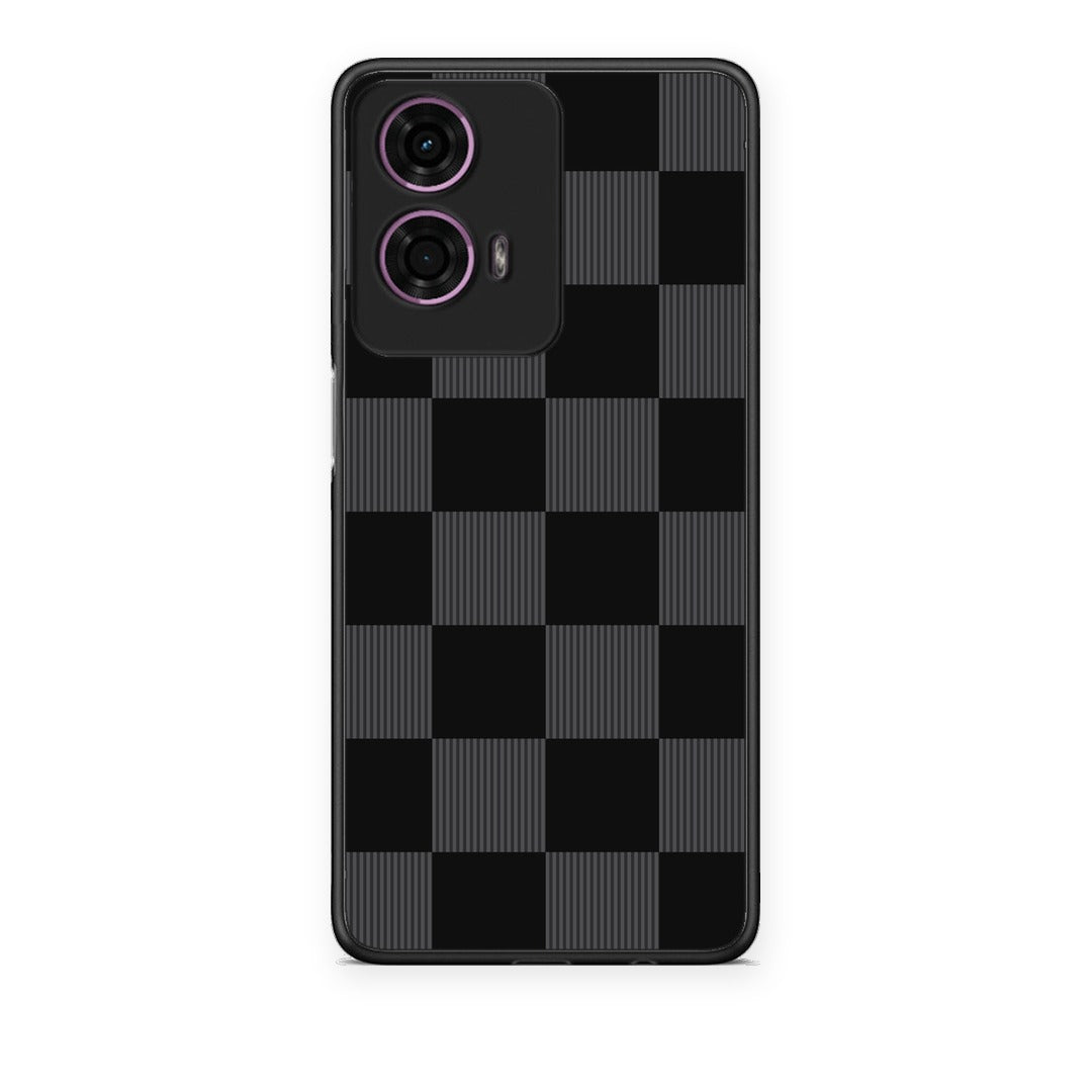 Θήκη Motorola G24 Black and Charcoal Striped Checks από τη Smartfits με σχέδιο στο πίσω μέρος και μαύρο περίβλημα | Motorola G24 Black and Charcoal Striped Checks case with colorful back and black bezels