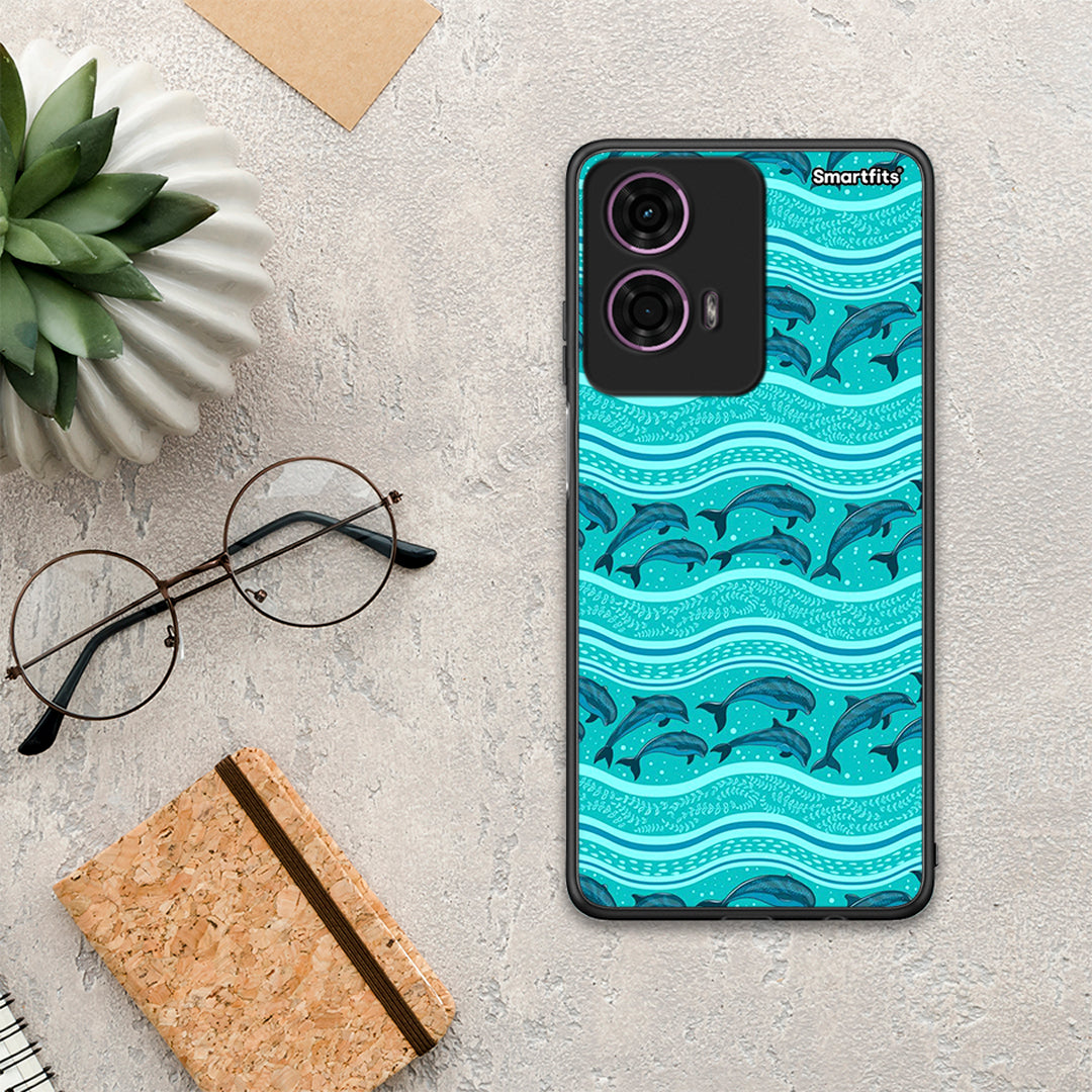Swimming Dolphins - Motorola G24 θήκη