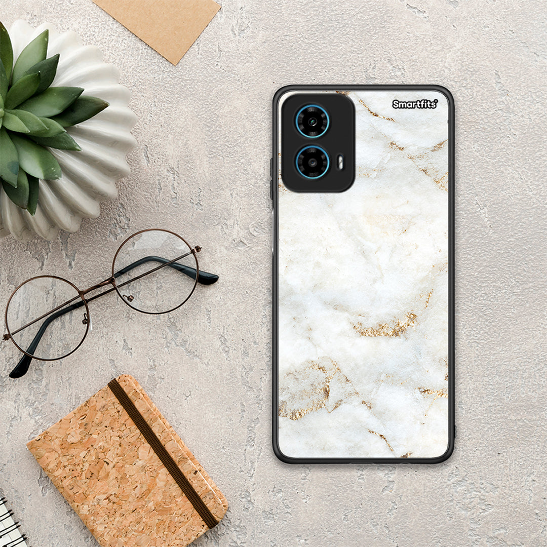 White Gold Marble - Motorola G34 5G θήκη