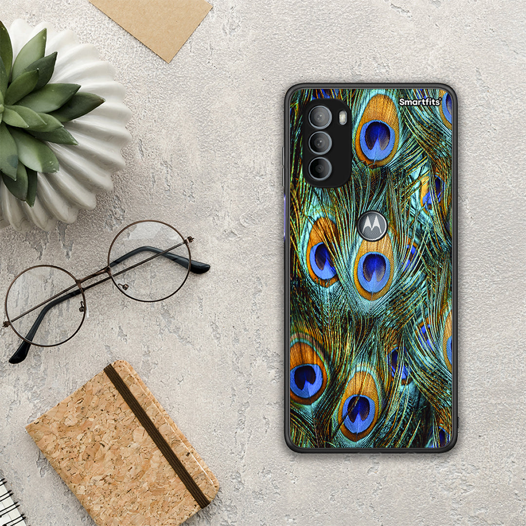 Real Peacock Feathers - Motorola Moto G31 θήκη