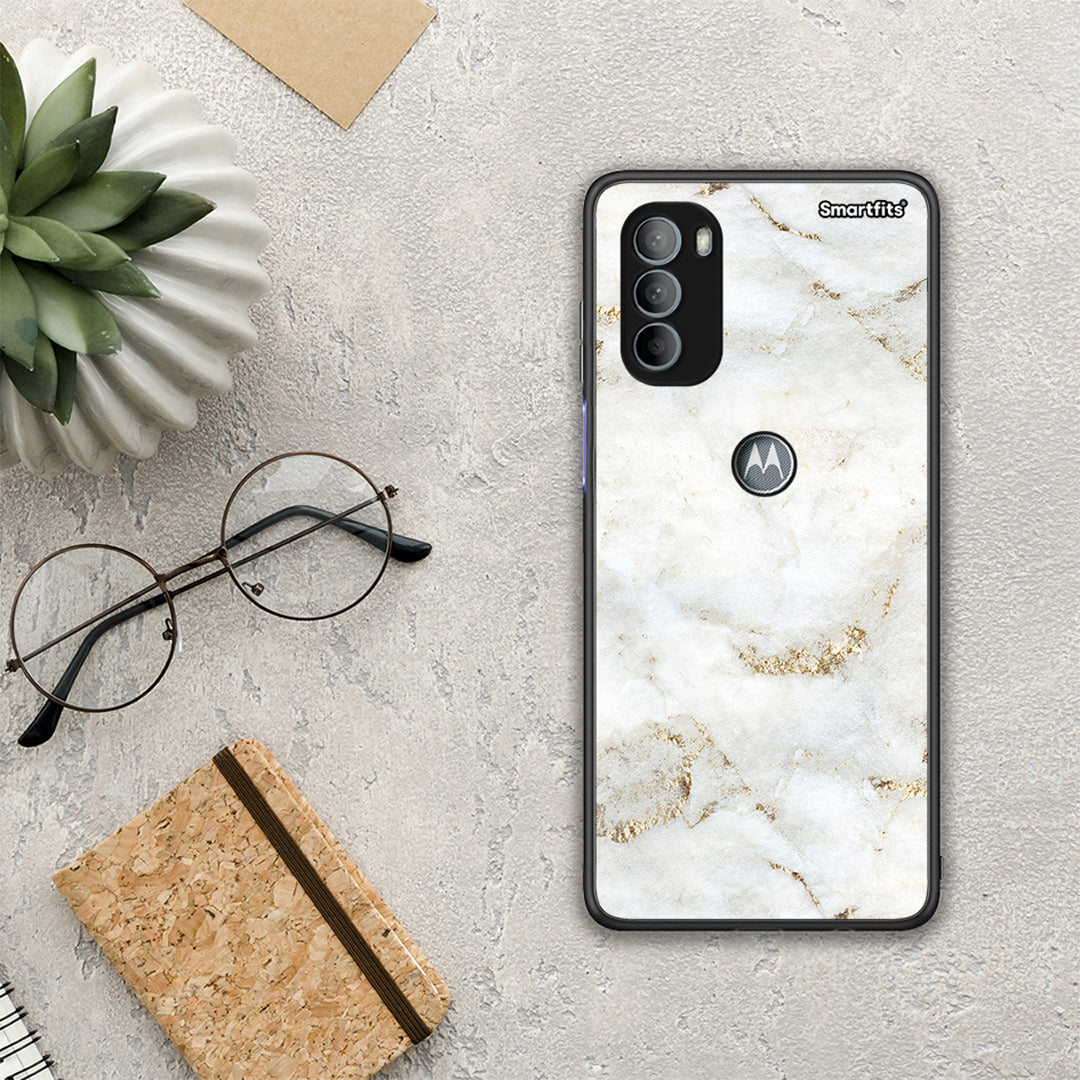 White Gold Marble - Motorola Moto G31 θήκη