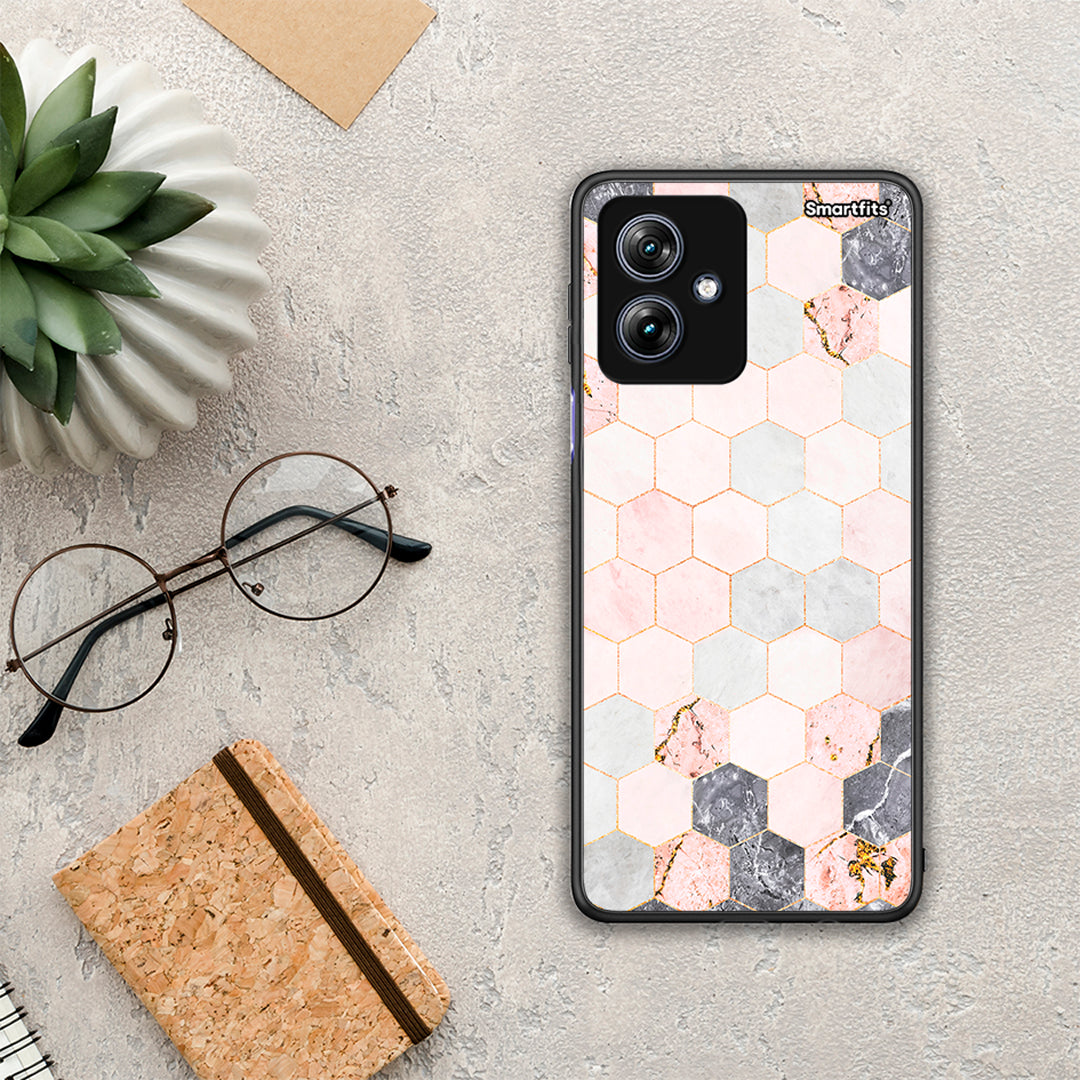 Marble Hexagon Pink - Motorola Moto G54 θήκη