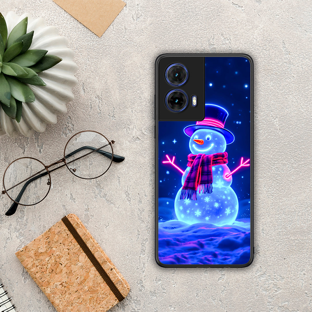 Christmas Neon Snowman - Motorola Moto G85 θήκη