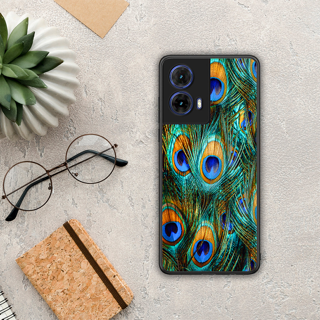 Real Peacock Feathers - Motorola Moto G85 θήκη