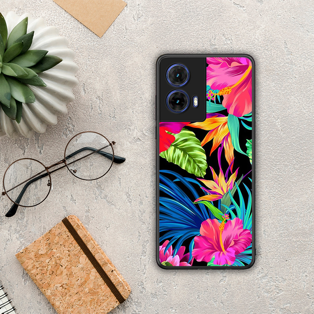 Tropical Flowers - Motorola Moto G85 θήκη