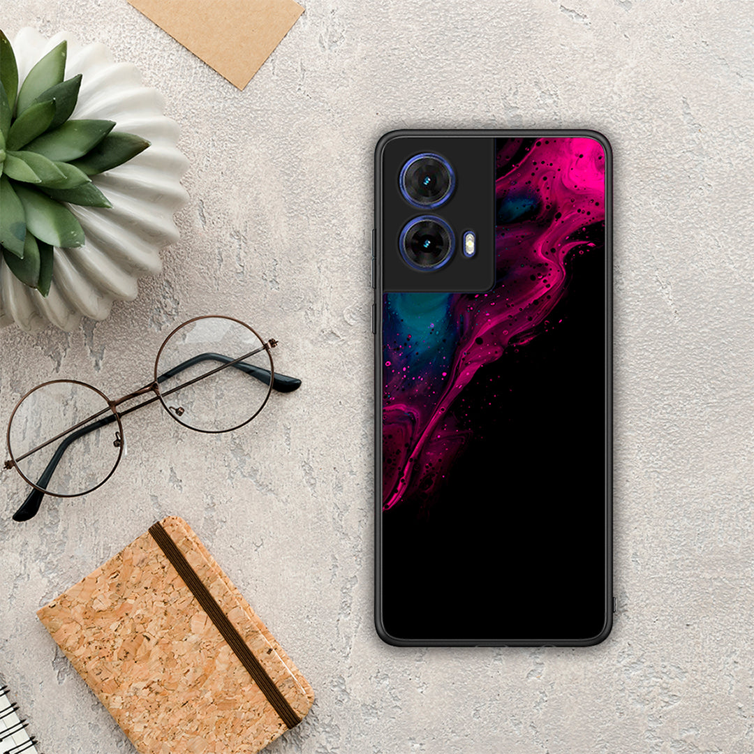 Watercolor Pink Black - Motorola Moto G85 θήκη