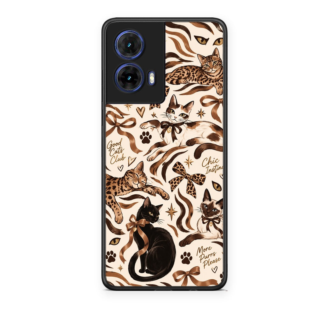 Θήκη Motorola Moto G85 Wild Cats and Animal Print Collage από τη Smartfits με σχέδιο στο πίσω μέρος και μαύρο περίβλημα | Motorola Moto G85 Wild Cats and Animal Print Collage case with colorful back and black bezels