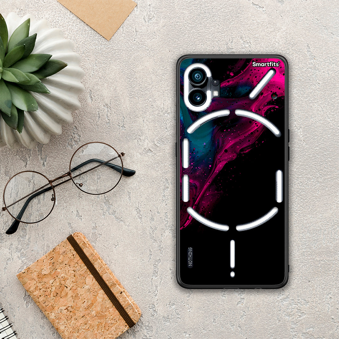 Watercolor Pink Black - Nothing Phone 1 θήκη