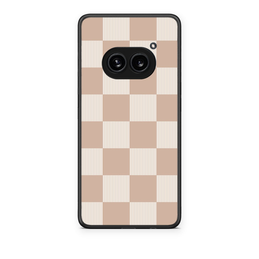 Θήκη Nothing Phone 2a Latte and Cream Striped Checks από τη Smartfits με σχέδιο στο πίσω μέρος και μαύρο περίβλημα | Nothing Phone 2a Latte and Cream Striped Checks case with colorful back and black bezels