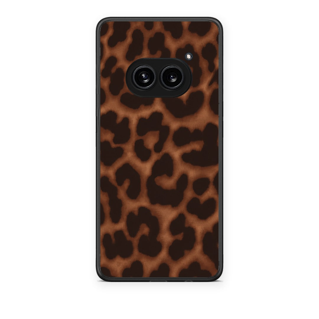Θήκη Nothing Phone 2a Leopard Print Dark Brown από τη Smartfits με σχέδιο στο πίσω μέρος και μαύρο περίβλημα | Nothing Phone 2a Leopard Print Dark Brown case with colorful back and black bezels