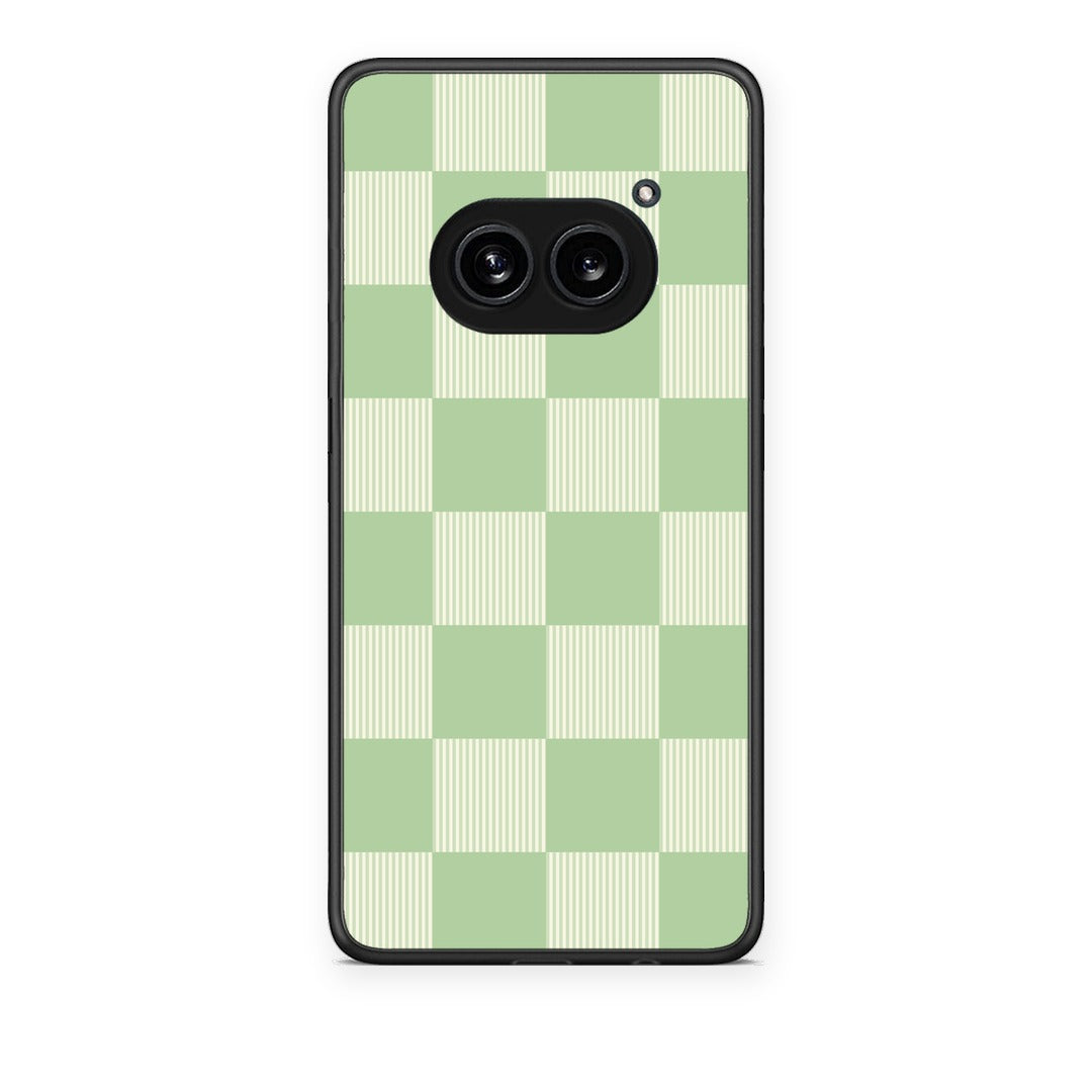 Θήκη Nothing Phone 2a Sage and Cream Striped Checks από τη Smartfits με σχέδιο στο πίσω μέρος και μαύρο περίβλημα | Nothing Phone 2a Sage and Cream Striped Checks case with colorful back and black bezels