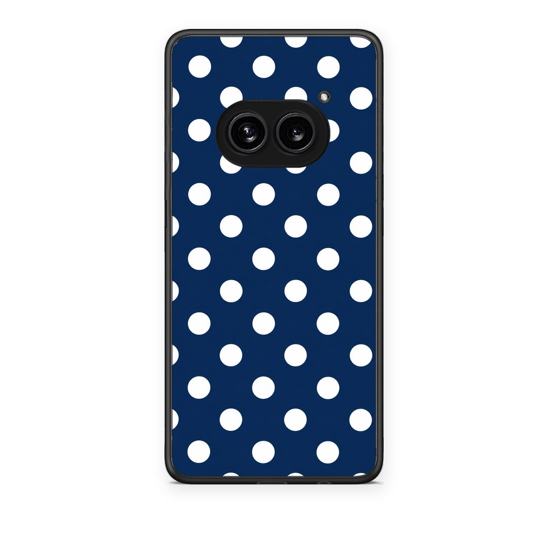 Θήκη Nothing Phone 2a White Large Polka Dots on Navy από τη Smartfits με σχέδιο στο πίσω μέρος και μαύρο περίβλημα | Nothing Phone 2a White Large Polka Dots on Navy case with colorful back and black bezels