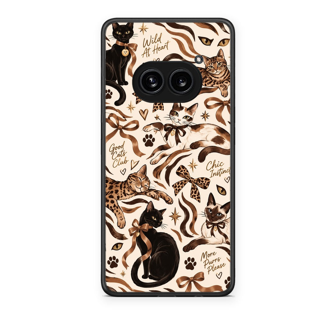 Θήκη Nothing Phone 2a Wild Cats and Animal Print Collage από τη Smartfits με σχέδιο στο πίσω μέρος και μαύρο περίβλημα | Nothing Phone 2a Wild Cats and Animal Print Collage case with colorful back and black bezels