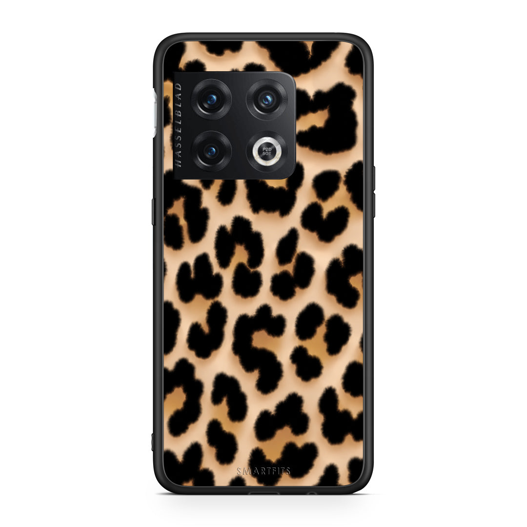 Θήκη OnePlus 10 Pro Leopard Print Tan Large από τη Smartfits με σχέδιο στο πίσω μέρος και μαύρο περίβλημα | OnePlus 10 Pro Leopard Print Tan Large case with colorful back and black bezels