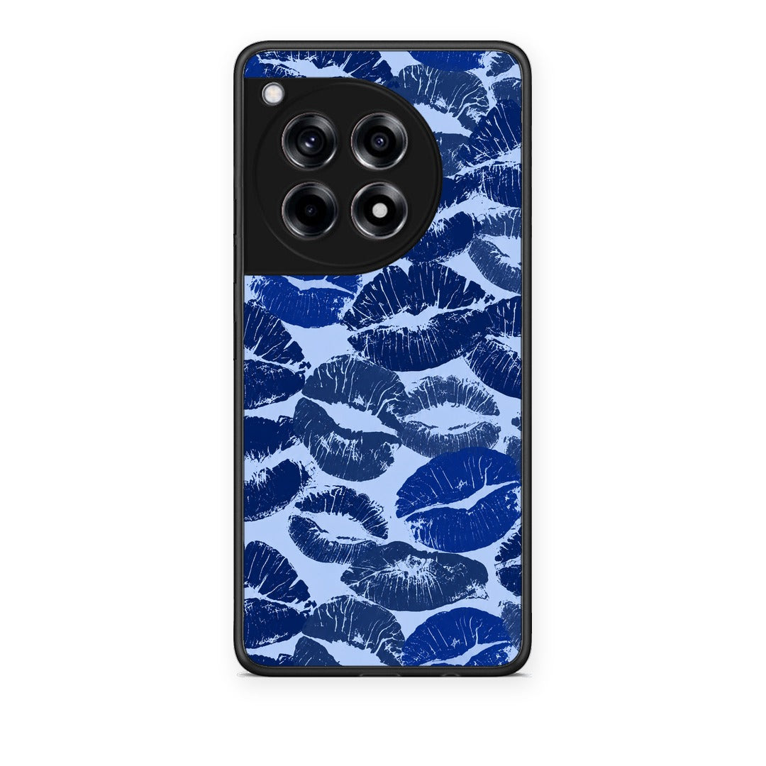 Θήκη OnePlus 12R 5G Blue Lipstick Kisses από τη Smartfits με σχέδιο στο πίσω μέρος και μαύρο περίβλημα | OnePlus 12R 5G Blue Lipstick Kisses case with colorful back and black bezels