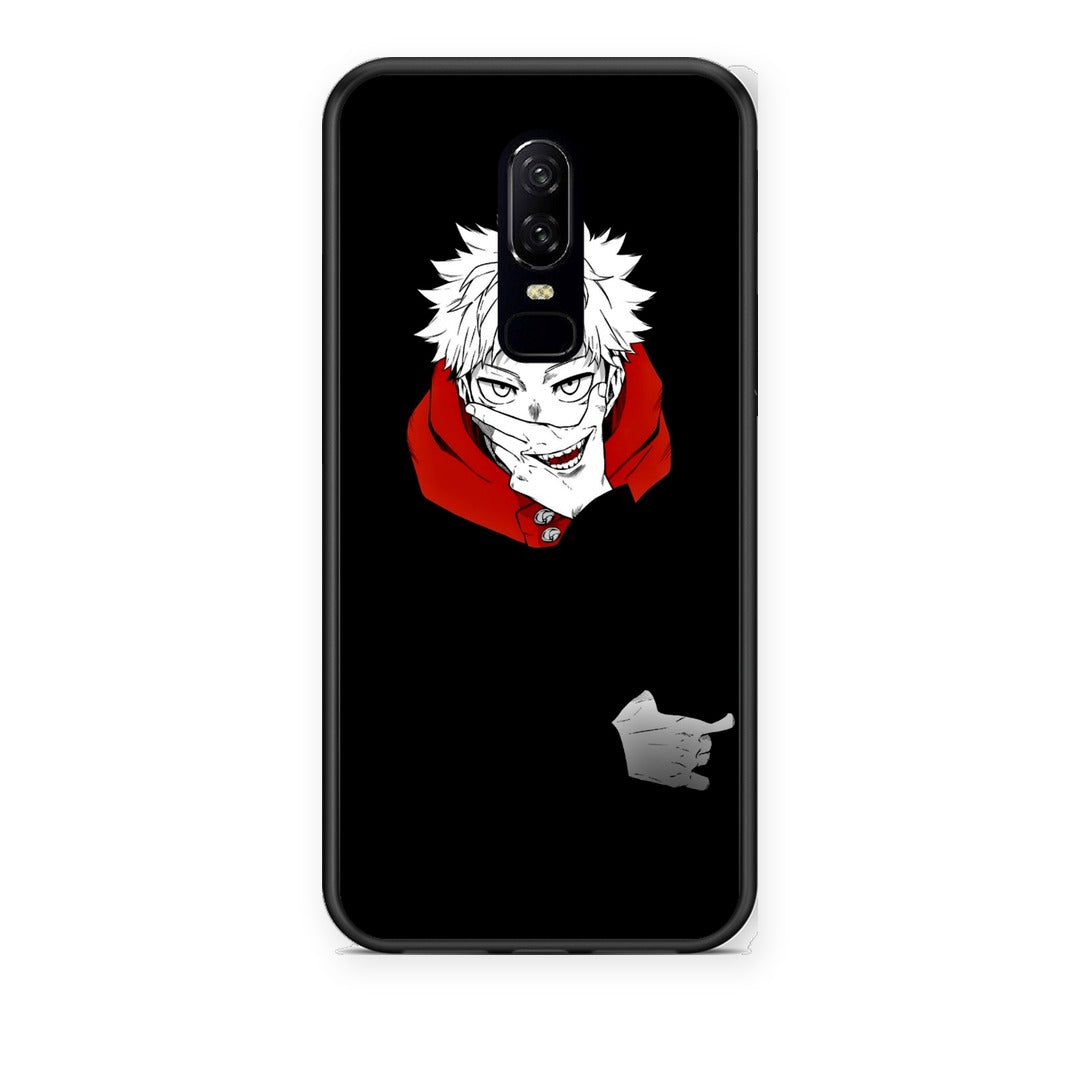 Θήκη OnePlus 6 Itadori Anime από τη Smartfits με σχέδιο στο πίσω μέρος και μαύρο περίβλημα | OnePlus 6 Itadori Anime case with colorful back and black bezels