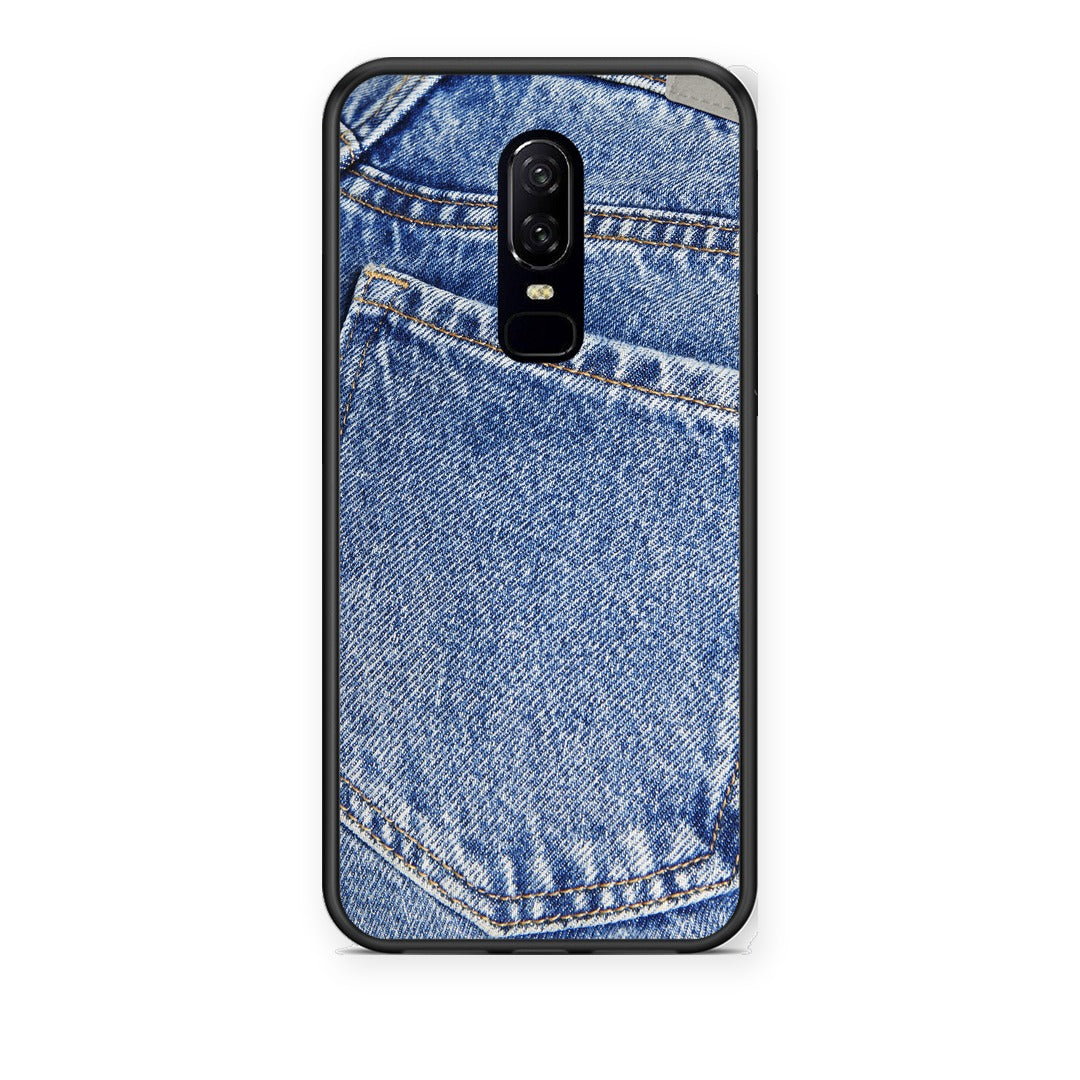 Θήκη OnePlus 6 Jeans Pocket από τη Smartfits με σχέδιο στο πίσω μέρος και μαύρο περίβλημα | OnePlus 6 Jeans Pocket case with colorful back and black bezels