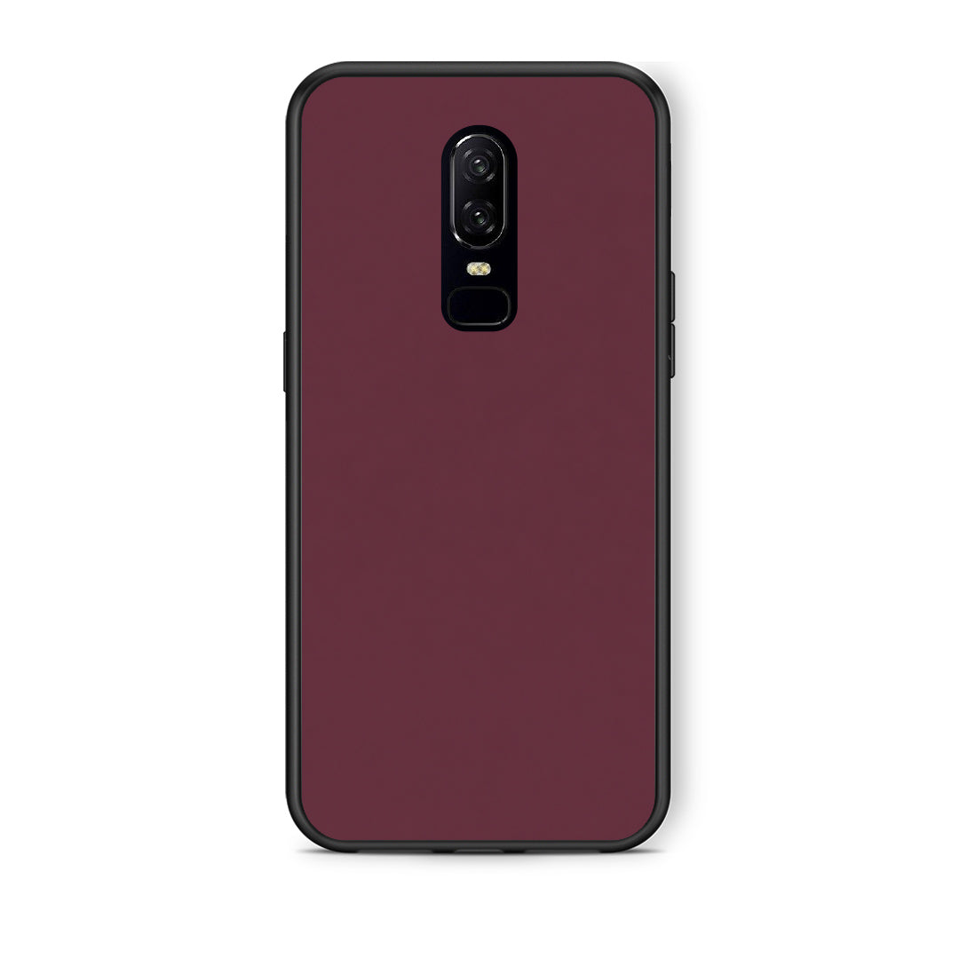 Θήκη OnePlus 6 Muted Burgundy από τη Smartfits με σχέδιο στο πίσω μέρος και μαύρο περίβλημα | OnePlus 6 Muted Burgundy case with colorful back and black bezels