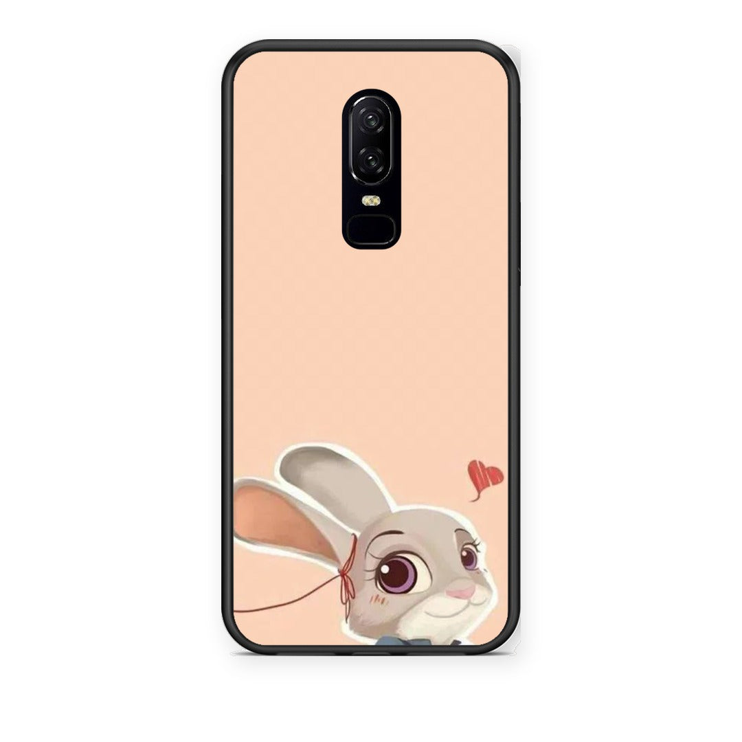 Θήκη OnePlus 6 Nick Wilde And Judy Hopps Love 2 από τη Smartfits με σχέδιο στο πίσω μέρος και μαύρο περίβλημα | OnePlus 6 Nick Wilde And Judy Hopps Love 2 case with colorful back and black bezels