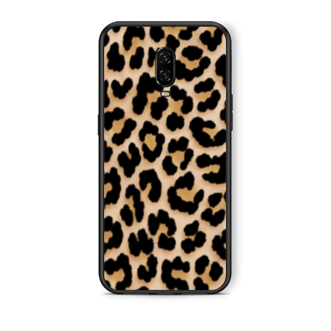 Θήκη OnePlus 6T Leopard Print Tan Small από τη Smartfits με σχέδιο στο πίσω μέρος και μαύρο περίβλημα | OnePlus 6T Leopard Print Tan Small case with colorful back and black bezels
