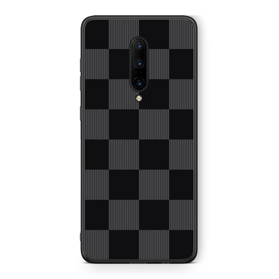 Θήκη OnePlus 7 Pro Black and Charcoal Striped Checks από τη Smartfits με σχέδιο στο πίσω μέρος και μαύρο περίβλημα | OnePlus 7 Pro Black and Charcoal Striped Checks case with colorful back and black bezels