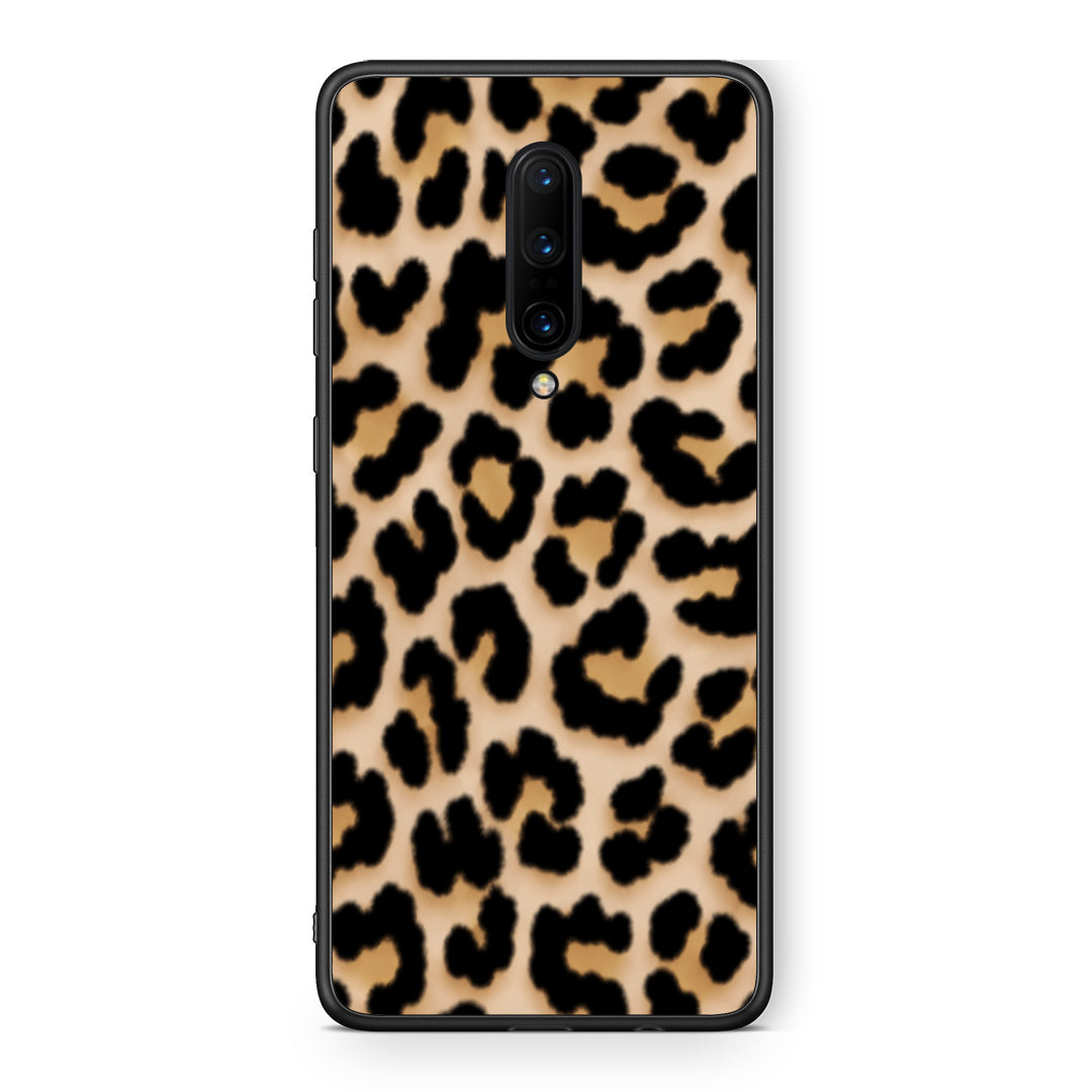 Θήκη OnePlus 7 Pro Leopard Print Tan Small από τη Smartfits με σχέδιο στο πίσω μέρος και μαύρο περίβλημα | OnePlus 7 Pro Leopard Print Tan Small case with colorful back and black bezels