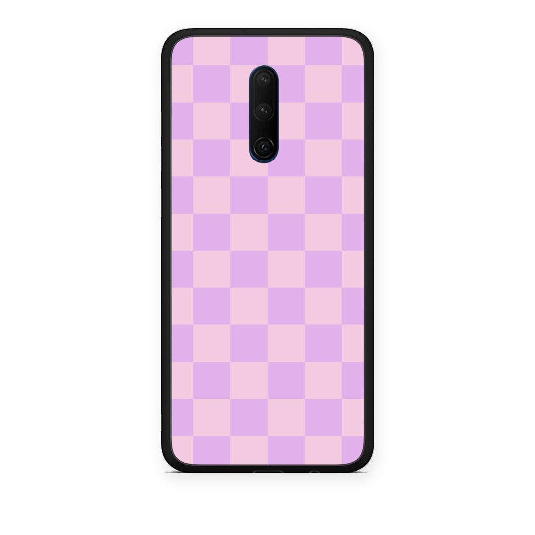 Θήκη OnePlus 7T Pro Lavender and Pink Checkerboard από τη Smartfits με σχέδιο στο πίσω μέρος και μαύρο περίβλημα | OnePlus 7T Pro Lavender and Pink Checkerboard case with colorful back and black bezels