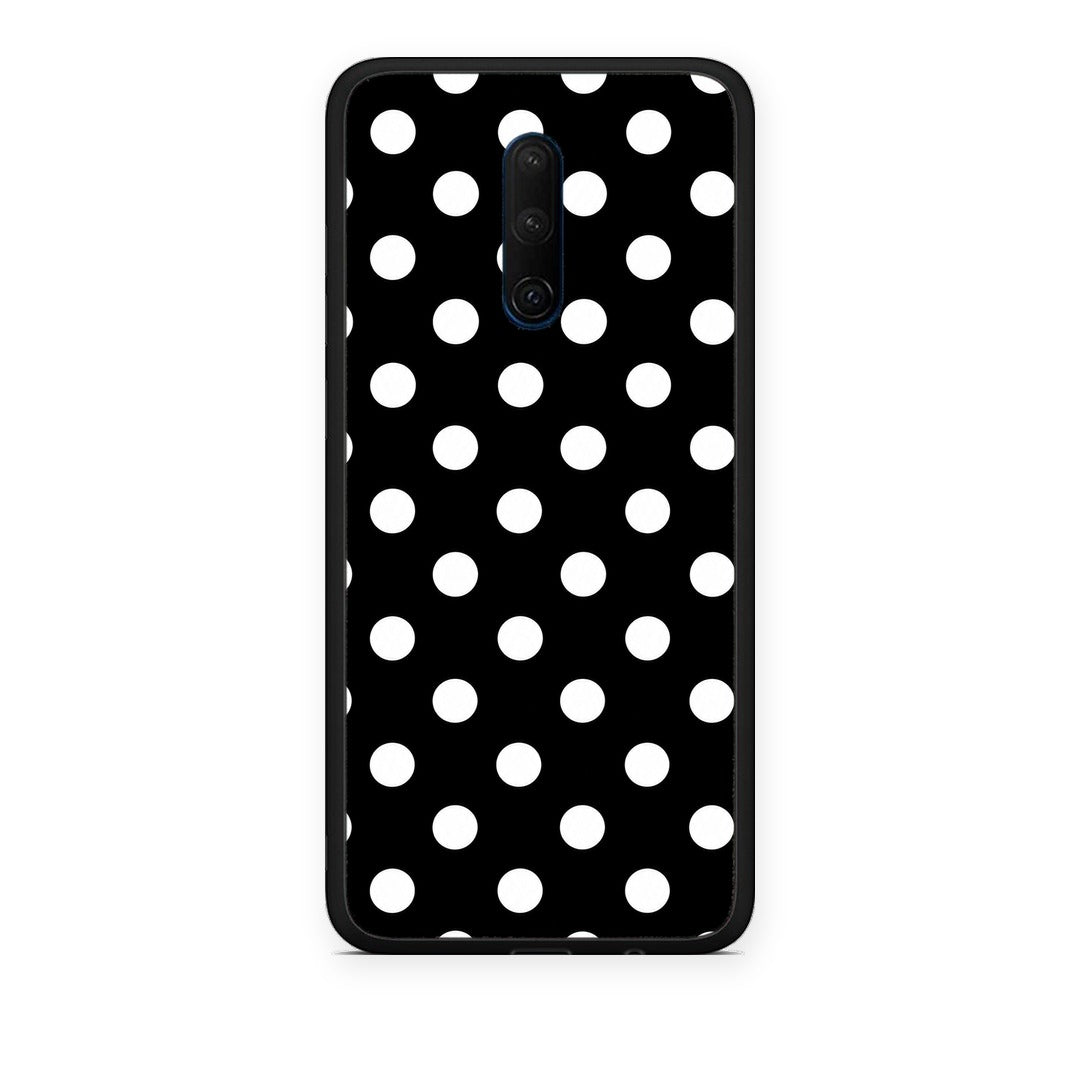 Θήκη OnePlus 7T Pro White Polka Dots on Black από τη Smartfits με σχέδιο στο πίσω μέρος και μαύρο περίβλημα | OnePlus 7T Pro White Polka Dots on Black case with colorful back and black bezels