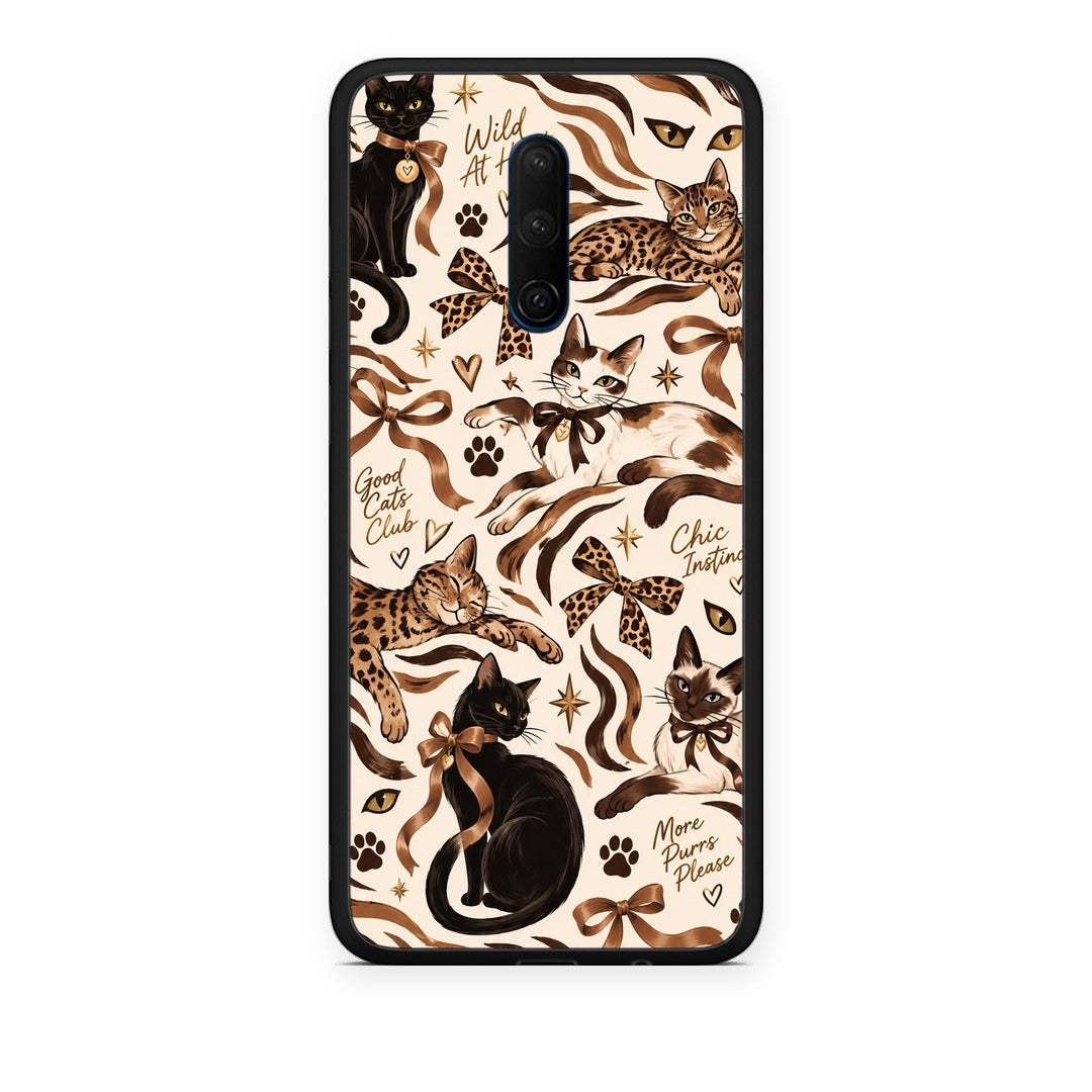 Θήκη OnePlus 7T Pro Wild Cats and Animal Print Collage από τη Smartfits με σχέδιο στο πίσω μέρος και μαύρο περίβλημα | OnePlus 7T Pro Wild Cats and Animal Print Collage case with colorful back and black bezels