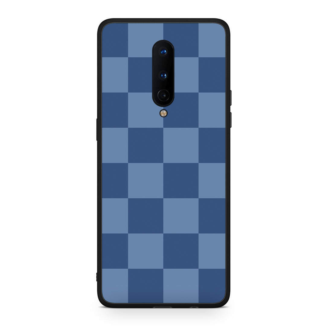 Θήκη OnePlus 8 Denim Blue Checkerboard από τη Smartfits με σχέδιο στο πίσω μέρος και μαύρο περίβλημα | OnePlus 8 Denim Blue Checkerboard case with colorful back and black bezels