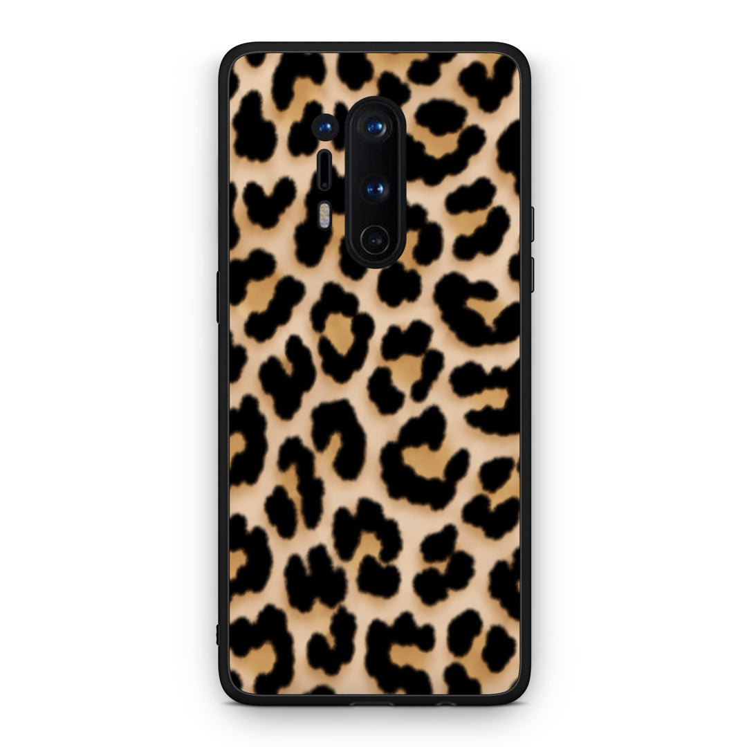 Θήκη OnePlus 8 Pro Leopard Print Tan Small από τη Smartfits με σχέδιο στο πίσω μέρος και μαύρο περίβλημα | OnePlus 8 Pro Leopard Print Tan Small case with colorful back and black bezels