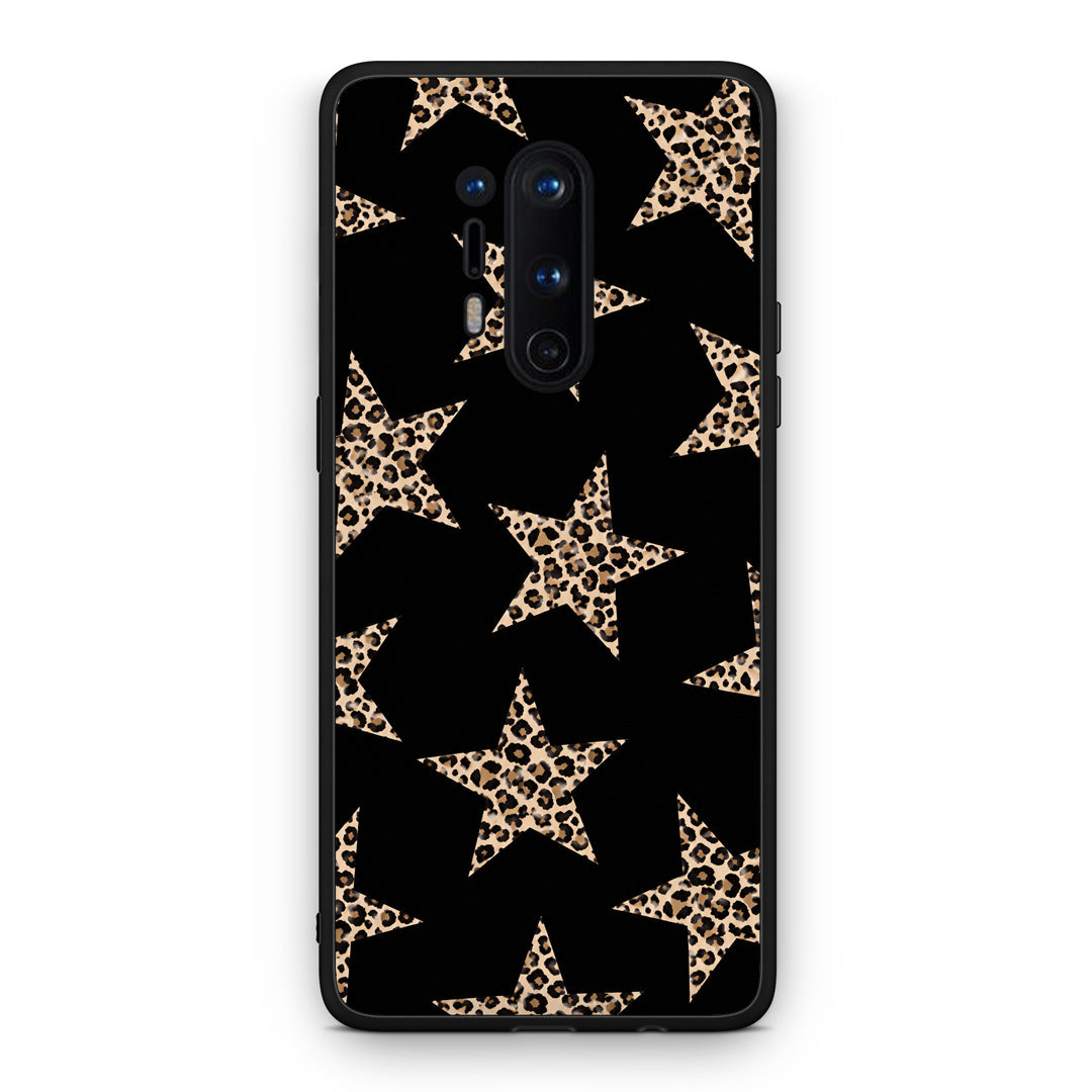 Θήκη OnePlus 8 Pro Leopard Stars on Black από τη Smartfits με σχέδιο στο πίσω μέρος και μαύρο περίβλημα | OnePlus 8 Pro Leopard Stars on Black case with colorful back and black bezels