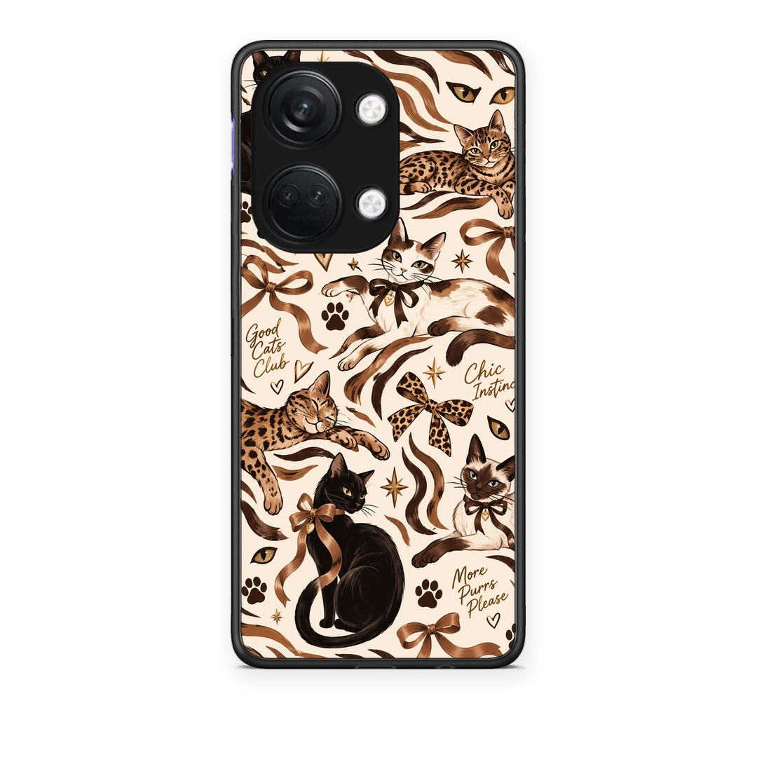 Θήκη OnePlus Nord 3 Wild Cats and Animal Print Collage από τη Smartfits με σχέδιο στο πίσω μέρος και μαύρο περίβλημα | OnePlus Nord 3 Wild Cats and Animal Print Collage case with colorful back and black bezels