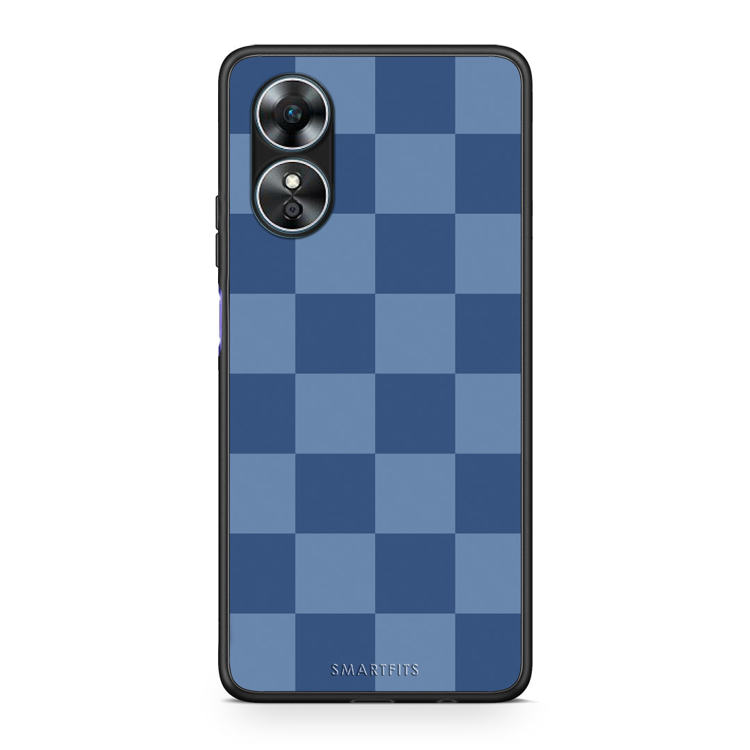 Θήκη Oppo A17 Denim Blue Checkerboard από τη Smartfits με σχέδιο στο πίσω μέρος και μαύρο περίβλημα | Oppo A17 Denim Blue Checkerboard case with colorful back and black bezels