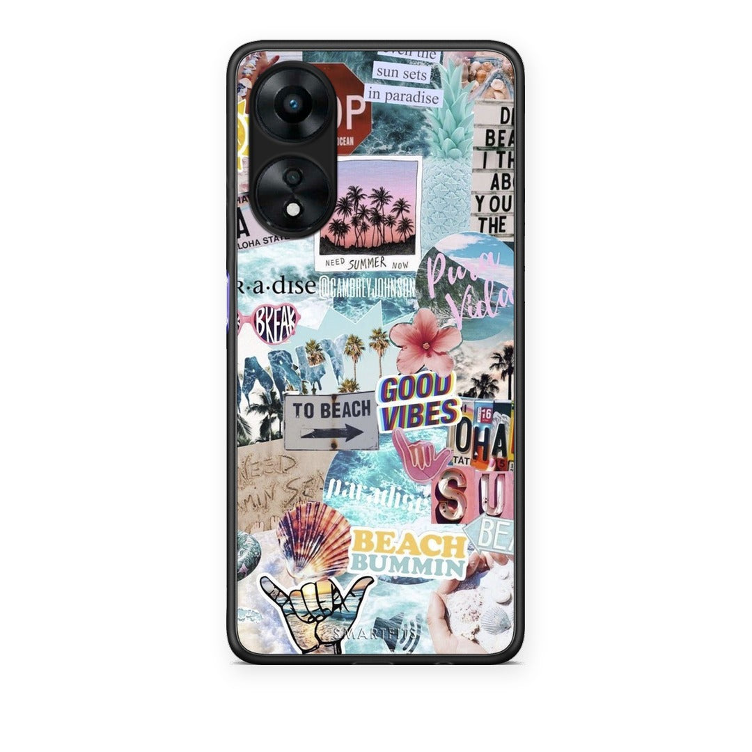 Θήκη Oppo A78 5G Summer Vibes από τη Smartfits με σχέδιο στο πίσω μέρος και μαύρο περίβλημα | Oppo A78 5G Summer Vibes case with colorful back and black bezels