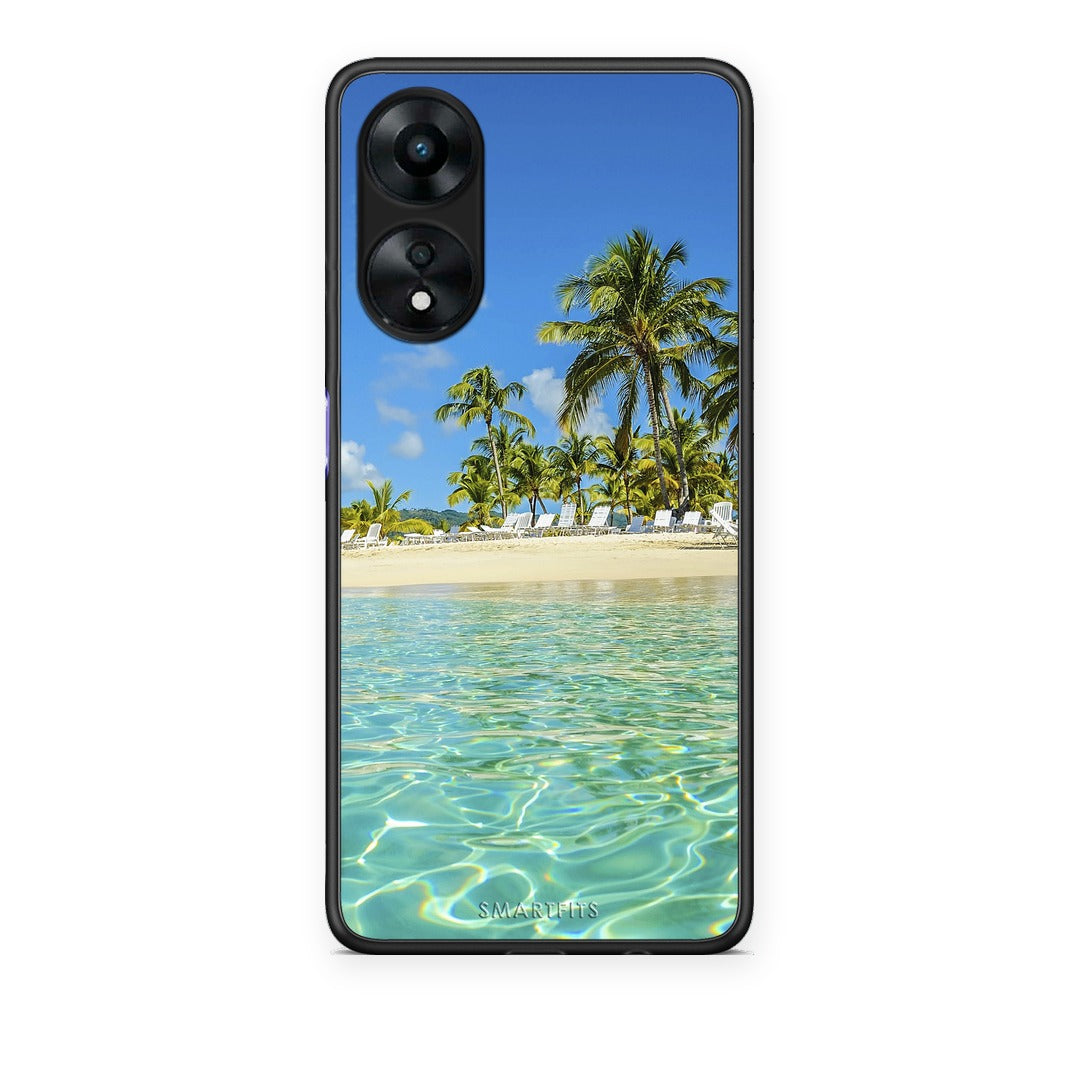 Θήκη Oppo A78 5G Tropical Vibes από τη Smartfits με σχέδιο στο πίσω μέρος και μαύρο περίβλημα | Oppo A78 5G Tropical Vibes case with colorful back and black bezels
