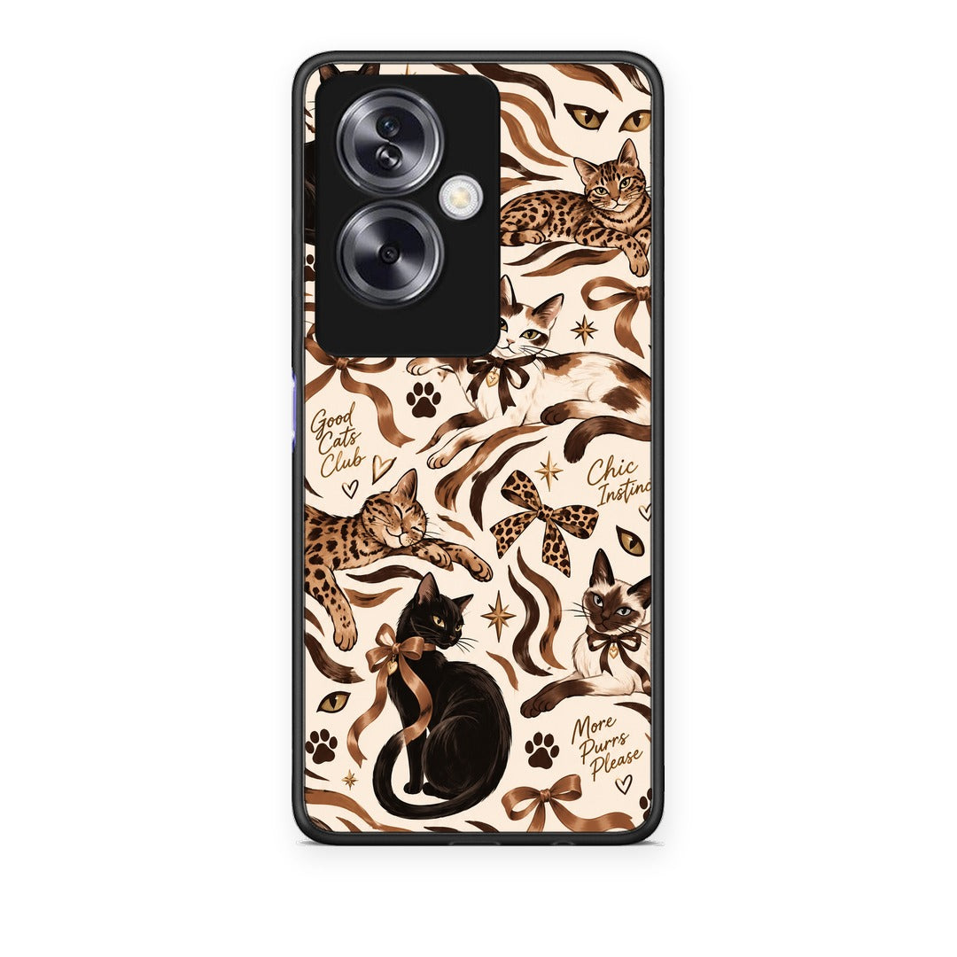 Θήκη Oppo A79 / A2 Wild Cats and Animal Print Collage από τη Smartfits με σχέδιο στο πίσω μέρος και μαύρο περίβλημα | Oppo A79 / A2 Wild Cats and Animal Print Collage case with colorful back and black bezels