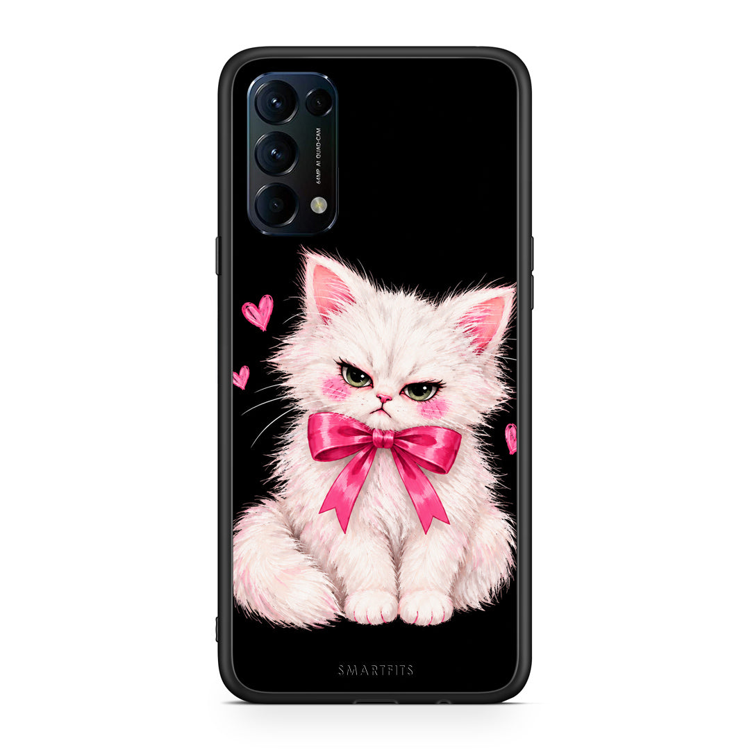 Θήκη Oppo Find X3 Lite / Reno 5 5G / Reno 5 4G Grumpy Party Kitten on Black από τη Smartfits με σχέδιο στο πίσω μέρος και μαύρο περίβλημα | Oppo Find X3 Lite / Reno 5 5G / Reno 5 4G Grumpy Party Kitten on Black case with colorful back and black bezels
