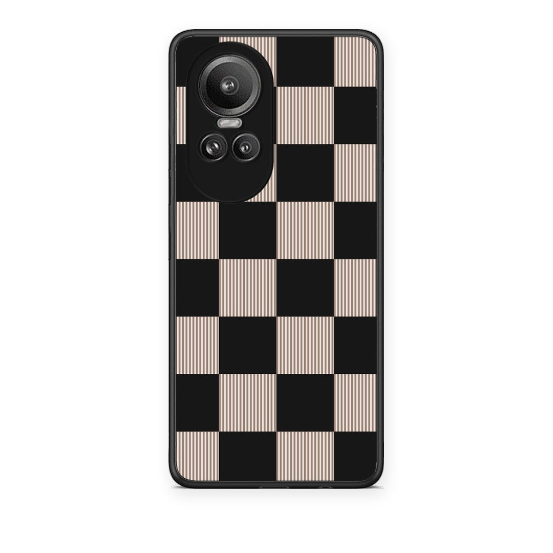Θήκη Oppo Reno10 Pro Black and Taupe Striped Checks από τη Smartfits με σχέδιο στο πίσω μέρος και μαύρο περίβλημα | Oppo Reno10 Pro Black and Taupe Striped Checks case with colorful back and black bezels