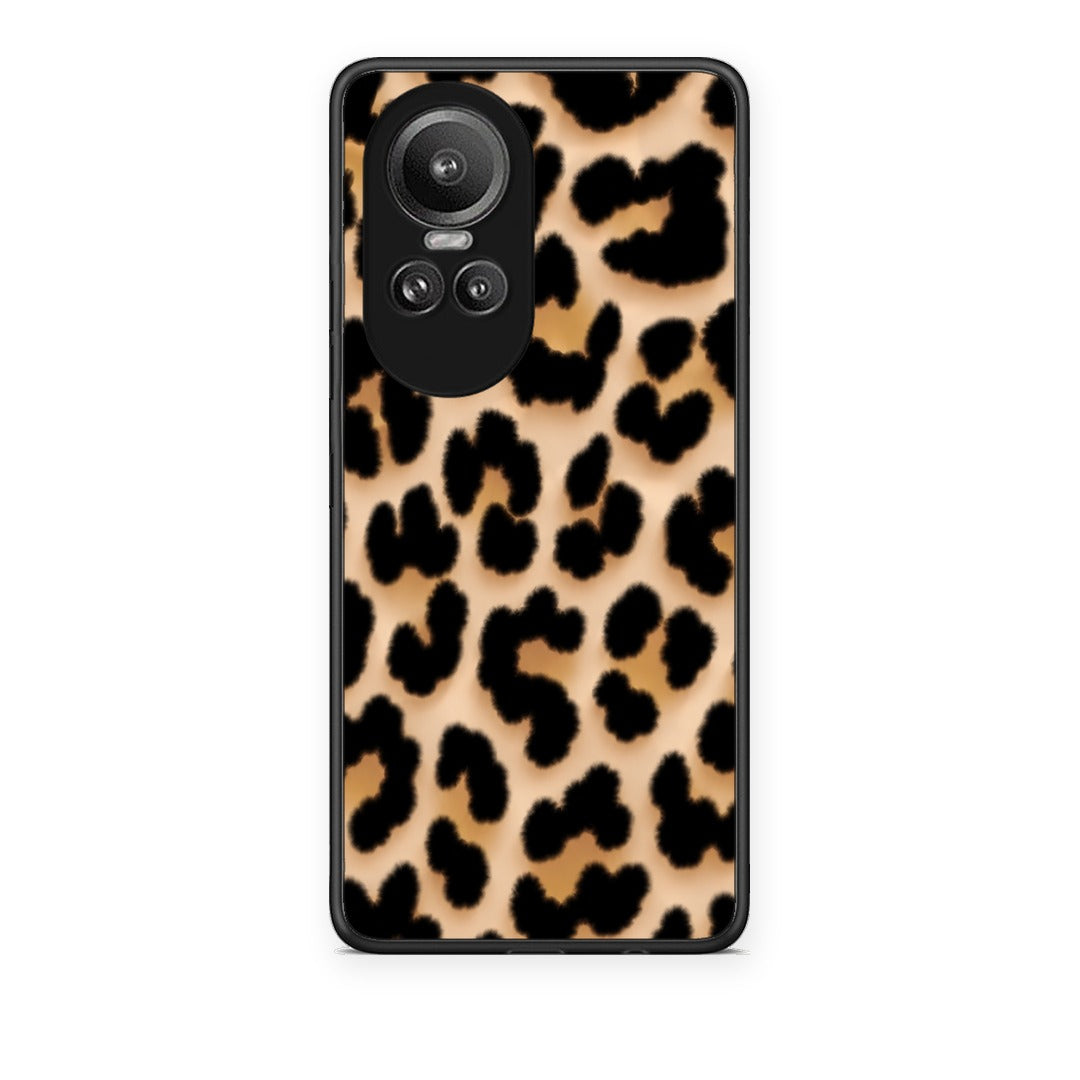 Θήκη Oppo Reno10 Pro Leopard Print Tan Large από τη Smartfits με σχέδιο στο πίσω μέρος και μαύρο περίβλημα | Oppo Reno10 Pro Leopard Print Tan Large case with colorful back and black bezels