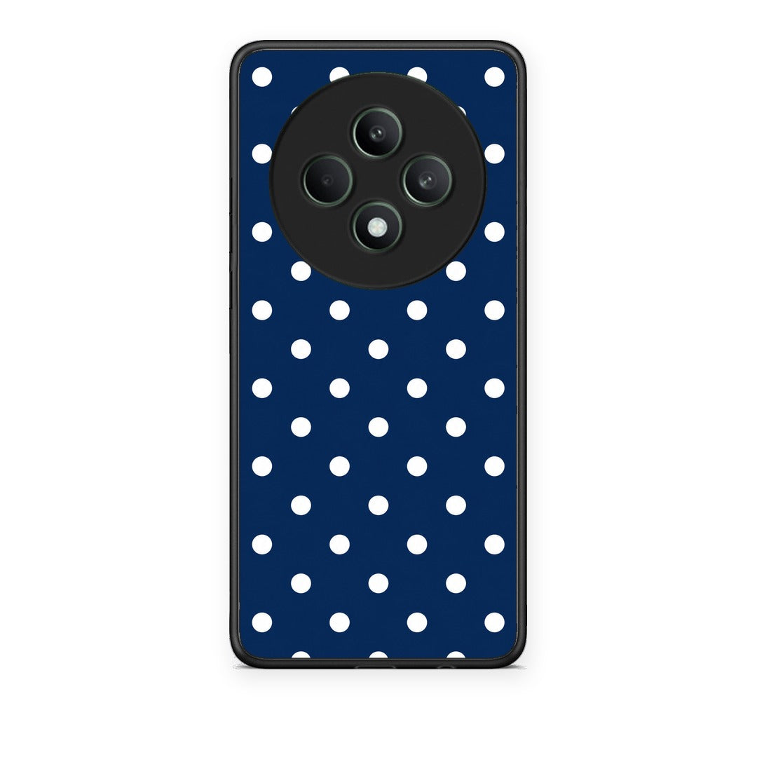 Θήκη Oppo Reno12 F 5G / FS 5G White Small Polka Dots on Navy από τη Smartfits με σχέδιο στο πίσω μέρος και μαύρο περίβλημα | Oppo Reno12 F 5G / FS 5G White Small Polka Dots on Navy case with colorful back and black bezels