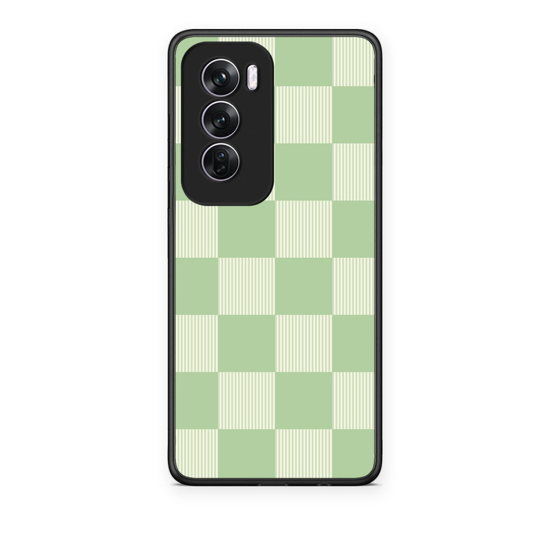 Θήκη Oppo Reno12 Pro Sage and Cream Striped Checks από τη Smartfits με σχέδιο στο πίσω μέρος και μαύρο περίβλημα | Oppo Reno12 Pro Sage and Cream Striped Checks case with colorful back and black bezels