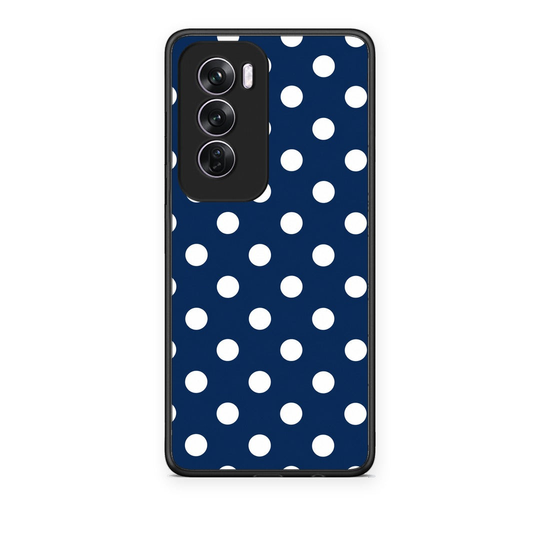 Θήκη Oppo Reno12 Pro White Large Polka Dots on Navy από τη Smartfits με σχέδιο στο πίσω μέρος και μαύρο περίβλημα | Oppo Reno12 Pro White Large Polka Dots on Navy case with colorful back and black bezels